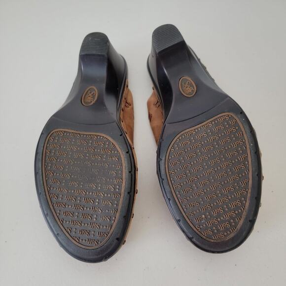 Sofft Leather Clog Wide Mule Camel Color Womans Size 8.5 Slip On - Picture 10 of 12